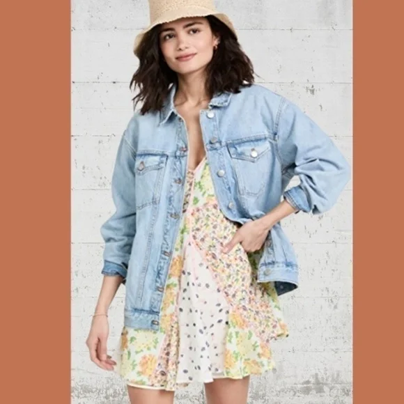 FREE PEOPLE Wildflower Airy Cotton Patchwork Oversized Minidress w/Slip NWT - Picture 6 of 16